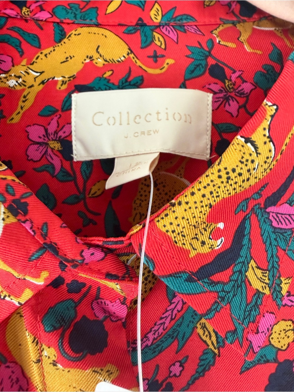J. Crew Collection Women’s Silk Blouse Leopard NWT - Picture 3 of 5